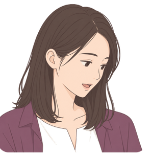 おだやかに話す20代後半の女性のイラスト